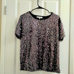Jennifer Lopez sequin top with violet color hues - never worn - Size L